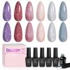 Amazon: $6.99 ($18.99) Branded Gel Polish 6 Colors Pink Purple Silver Glitter Gel Nail Kit