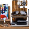 Amazon: $9.99 ($29.99) Men Solid Wood Phone Key Holder Wallet Stand Watch Organizer for Father Husband