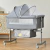 Amazon:$89.98 ($429.99)Bedside Crib for Baby, 3 in 1 Bassinet with Large Curvature Cradle, Bedside Sleeper Adjustable and Movable Beside Bassinet with Mosquito Nets, Safety Certificattion Guarantee (Grey)