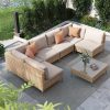 Amazon:$649.99 ($749.99)Grand patio 7-Piece Wicker Patio Furniture Set, Boho Outdoor Conversation Set Sectional Sofa with Water Resistant Thick Cushions and Coffee Table, Beige