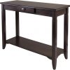Amazon:$57.57 ($169.95)Winsome Nolan 30 x 40 x 15.98-Inch Composite Wood Console Table With Drawer, Cappuccino (40640)