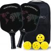 Amazon:$14.49 ($28.99)Pickleball Paddles-Frosted Fiberglass Pickleball Paddle set of 4 Pickleball Rackets,4 Pickleballs,4 Handle Silicone Covers,2 Towels + 1 Pickleball Bag,Lightweight Pickleball Racket Set for All Levels