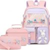 Amazon :$13.49 ($35.99)GeeWin School Backpack for Teen Girls, Kawaii Bunny Backpack with Matching Lunch Bag & Pencil Pouch for Kids Elementary Primary Middle School Student, Cute Rabbit Waterproof Bookbag Set(Pink)
