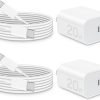 Amazon:$7.99 ($15.98)i Phone 15 Charger Fast Charging-20W USB C Wall Charger Block with 6Ft Type-C to Type-C Cable for i Phone 15/15 Pro/15 Plus/15 Pro Max, i Pad Pro/Air & More