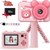 Amazon:$14.49 ($28.99)Kids Camera for Boys and Girls - 1080P HD Selfie Digital Video Camera for Kids - Toddler Toys Camera, Best Christmas Birthday Gifts for Age 3-12 Year Old Children with Tripod (Pink)