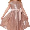 Amazon:$15.19 ($37.99)GRACE KARIN Girls Sequin Party Dresses Fringe Short Sleeve Formal Fancy Prom Graduation Dress with Hairbow 5-14Y