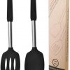 Amazon : $8.49 ($19.99)  2 Pack of Silicone Solid Turner,Non Stick Slotted Kitchen Spatulas,High Heat Resistant BPA Free Cooking Utensils,Ideal Cookware for Fish,Eggs,Pancakes (black)
