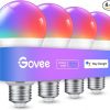 Amazon:$24.99 ($34.99)Govee Smart Light Bulbs, Color Changing Light Bulb, Work with Alexa and Google Assistant, 16 Million Colors RGBWW, WiFi & Bluetooth LED Light Bulbs, Music Sync, A19, 800 Lumens, 4 Pack