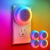 Amazon : $19.49 ($29.99)  Night Lights Plug Into Wall,Dusk to Dawn Sensor,12-Color Changing Led Lights Dimmable for Bedroom,Stairs,Kitchen,Hallway,Utility Room,Kids Room (4 PK)