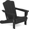 Amazon : $93.98 ($159.99)  KINGYES Folding Adirondack Chair, HDPE All-Weather Folding Adirondack Chairs, Outdoor Patio Adirondack Chair for Deck Lawn fire pit, Black