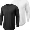 Amazon : $11.24 ($24.99)  COOFANDY Mens 2 Pack Cotton T-Shirt Crew Neck Long Sleeve Tee Shirts Hipster Hip Hop Longline Casual Tops Gym Muscle Shirts