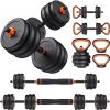 Amazon : $89.99 ($149.99)  FEIERDUN Adjustable Dumbbells, 20/30/40/50/60/70/90lbs Free Weight Set with Connector, 4 in1 Dumbbells Set Used as Barbell, Kettlebells, Push up Stand, Fitness Exercises for Home Gym Suitable Men/Women