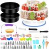 Amazon : $14.99 ($29.99) Cake Decorating Kit, Baking Supplies Set for Adults, 8 Inch Cake Pans, Cake Leveler, Cake Turntable, Numbered Piping Tips, Spatulas, Parchment Paper and More for Beginners (241 Pcs)