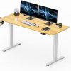 Amazon : $99.99 ($129.99) Adjustable Stand Up Desk with Memory Preset, Standing Desk 55 x 24 Inch Electric Stand Up Desk Home Office Desk Computer Workstation Sit Stand Desk, Splice Maple Top + White Frame Brand: FitStand