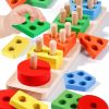 Amazon: $5.39 ($16.99) Wooden Sensory Stacking Learning Toys for Ages 2-4,Shape Sorting Fine Motor Skills Toys