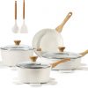 Amazon : $69.86 ($139.99)   SENSARTE Nonstick Ceramic Cookware Set 13-Piece, Healthy Pots and Pans Set, Non-toxic Kitchen Cooking Set with Stay-Cool Handles, Silicone Tools and Pot Protectors, PFAS and PFOA Free