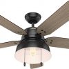 Amazon : $210.99 ($329.99)  Hunter Fan Company, 59307, 52 inch Mill Valley Matte Black Indoor / Outdoor Ceiling Fan with LED Light Kit and Pull Chain