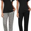 Amazon: $16.31 ($34.58) 2 Pack Womens Pajama Sets Short Sleeve with Long Pajama Pant Set Soft Sleepwear
