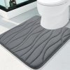 Amazon : $6.49 ($12.99) Buganda Memory Foam Toilet Rugs U-Shaped 24x20, Ultra Soft and Absorbent Bathroom Rugs, Non-Slip Toilet Bath Mat, Machine Wash Dry, Contour Bath Rugs for Toilet Base, Dark Grey