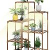 Amazon: $22.94 ($45.99) Wood Plant Stand With Grow Lights Indoor Plants Outdoor Corner Plant Shelf Flower Stands