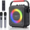 Amazon : $99.98 ($1999.99)  Karaoke Machine for Adults & Kids, Bluetooth Karaoke Speaker with Two Wireless Karaoke Microphones, PA System Speaker Supports TF Card/USB, AUX in, REC, Bass & Treble for Party/Meeting/Adults/Kids