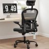Amazon : $64.95 ($129.90)  PASBSA Home Office Desk Chair, Ergonomic Computer Chair with Flip-Up Armrests, Adjustable Headrest, and Lumbar Support,Black