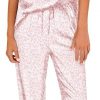 Amazon: $8.18 ($33.99) Womens Satin Silky Pajama Set Short Sleeve Shirt with Long Pajama Pant Set Soft PJ Loungewear