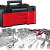 Amazon:$129.00 ($199.00)CRAFTSMAN VERSASTACK Mechanics Tool Set, 1/4 in, 3/8 in, and 1/2 in Drive, 230 Piece (CMMT45306)