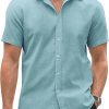 Amazon:  $7.19 ($23.99) Men’s Cotton Linen Short Sleeve Shirts Casual Lightweight Button Down Shirt Beach Summer