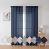 Amazon: $7.49 ($14.99) Dianna Faux Linen Navy Blue Sheer Curtains 84 Inches Long 2 Panels