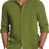 Amazon: $10.99 ($21.99) Men Guayabera Cuban Shirt Cotton Linen Shirts Long Sleeve Casual Button Down Beach Shirt
