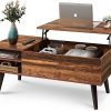 Amazon : $85.49 ($129.99)  WLIVE Wood Lift Top Coffee Table with Hidden Compartment and Adjustable Storage Shelf, Lift Tabletop Dining Table for Home Living Room, Office, Rustic Oak