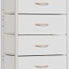 Amazon:$58.78 ($79.98)Furnulem White Dresser with 5 Drawers, Vertical Storage Tower Fabric Dresser for Bedroom, Hallway, Entryway, Nursery, Closet Organizer, Nightstand Bedside Table Furniture, Sturdy Steel Frame, Wood Top