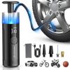 Amazon:$29.99 ($109.99)Tire Inflator Portable Air Compressor,130PSI Cordless Air Pump with LED Digital Pressure Gauge & Emergency Light for Cars, Motorcycles, Bicycles, Ball and More-Black