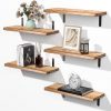 Amazon:$14.99 ($35.99)MOKA Shelves for Room Wall Black, 5 Sets Floating Shelves for Wall Decor Storage, Width 6'' Wall Shelves, Small Wood Shelving Wall Mounted for Bedroom, Bathroom, Bathroom, Kitchen, Living Room, Corner