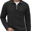 Amazon :$12.49 ($24.99)COOFANDY Men's Fashion Quarter Zip Pullover Mock Neck Long Sleeve Sweatshirt Casual Plaid Jacquard Polo Sweaters