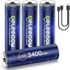 Amazon:$11.95 ($21.65)Deleepow Rechargeable AA Batteries USB 3400mWh AA Lithium Rechargeable Batteries 1500 Cycle with USB C Cable 4-Pack