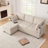 Amazon :$369.99 ($499.99)Kingfun 83'' W L Shaped Couch Sofa, 3 Seater Couch with Storage Chaise Lounge, USB & Type-C Charging, Comfy Modern Couches for Living Room with Cup Holder & 2 Pillows Armrest, Oatmeal