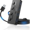 Amazon:$6.49 ($12.99)Aceele USB Hub 3.0 with Individual LED Power Switches & Type C Power Port, Multiport USB Splitter 3.0 with 4FT Long Cable, Slim & Portable USB Port Extender for Laptops, PC, MacBook, Mac Pro and More