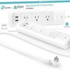 Amazon:$22.98 ($29.99)Kasa Smart Plug Power Strip KP303, Surge Protector with 3 Individually Controlled Smart Outlets and 2 USB Ports, Works with Alexa & Google Home, No Hub Required , White