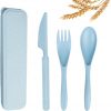 Amazon:$3.99 ($6.69)Reusable Travel Utensils Set with Case, Blue Wheat Straw Portable Knife Fork Spoons Tableware, Eco-Friendly BPA Free Cutlery for Kids and Adults as Travel Picnic Camping Utensils