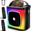 Amazon:$28.69 ($40.98)LZSIG Karaoke Machine with 2 Wireless Microphones for Kids Adults, Portable Bluetooth Speaker with Colorful Lights, Perfect for Party, Camping, Festival (Black)