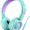 Amazon : $9.79 ($13.99)   POWMEE P10 Kids Headphones with Microphone Stereo Headphones for Children Boys Girls,Adjustable 85dB/94dB Volume Control Foldable On-Ear Headphone with Microphone for School/PC/Cellphone(Green)