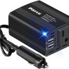 Amazon : $15.99 ($24.99)  150W Power Inverter 12V DC to 110V AC Car Plug Adapter Outlet Converter with 3.1A Dual USB AC car Charger for Laptop Computer Black