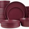 Amazon : : $35.99 ($59.99)  Stone Lain Celina Modern Stoneware 24-Piece Dinnerware Set, Dinner and Salad Plates, Soup Bowls, Dish set for 8, Purple
