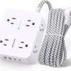 Amazon : $9.99 ($19.99)  Surge Protector Power Strip - 8 Outlets with 4 USB (2 USB C) Charging Ports, Multi Plug Outlet Extender, 5Ft Braided Extension Cord, Flat Plug Wall Mount Desk USB Charging Station for Home Office ETL
