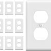 Amazon : $8.29 ($8.99)  ENERLITES Duplex Wall Plates Kit, Electrical Outlet Covers, Standard Size 1-Gang 4.50'' x 2.76'', Unbreakable Polycarbonate Thermoplastic, Electric Receptacle Plug Covers, 8821-W-10PCS, White, 10 Pack
