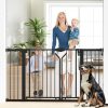 Amazon : $49.99 ($99.99)  Double Door Baby Gate for Stairs - 55.5'' Extra Wide Auto Close Doorways Gate, Easier to Walk Through for Larger Bodies, Includes 5.5'' & 11'' Extension, Pressure Mount or Drilling Kit, Black