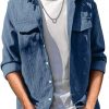 Amazon : $12.79 ($31.99) JMIERR Men's Corduroy Button Down Shirts Casual Long Sleeve Shacket Jacket with Flap Pockets