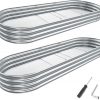 Amazon : $69.99 ($116.65)  MOFEEZ Galvanized Raised Garden Bed Kit, 2Pcs 9x3x1 Ft Galvanized Planter Raised Beds, Oval Large Metal Raised Garden Beds Outdoor for Vegetables, Flowers, Herbs, and Fruits